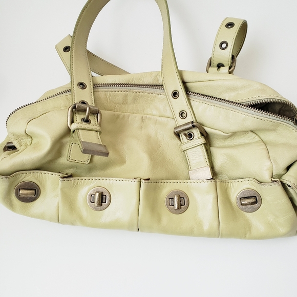 Vintage Cynthia Rowley Light Green Leather Handbag - Picture 10 of 16